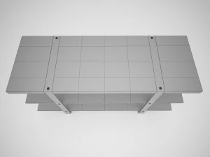 industrial steel pipe shelves and marley sofa table 3D Model