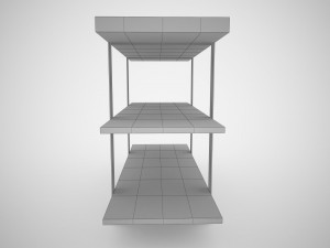 industrial steel pipe shelves and marley sofa table 3D-Modell