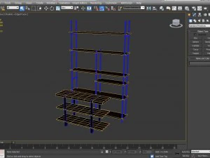 industrial steel pipe shelves and marley sofa table 3D Model