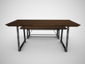 mead dining table and bench 3D 모델