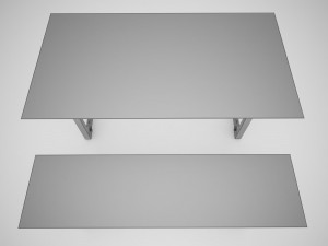mead dining table and bench 3D 모델