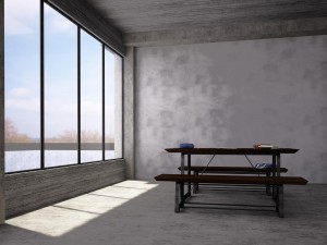 mead dining table and bench 3D 모델