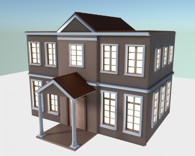 classic house 3D Модель .c4d .max .obj .3ds .fbx .stl .blend 