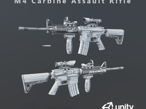 m4 carbine assault rifle 3D Model