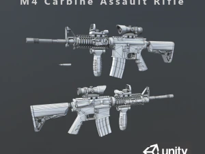 m4 carbine assault rifle 3D Model