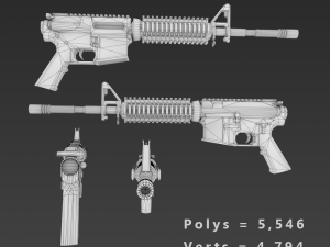 m4 carbine assault rifle 3D Model