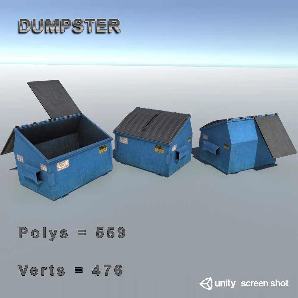 dumpster 3D Model .c4d .max .obj .3ds .fbx .stl .blend 