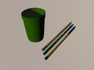 lowpoly pen with pencils 3Dモデル