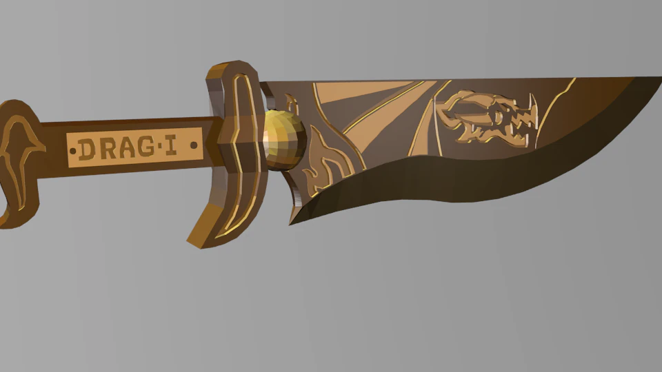 dagger drag-1 3D Print Model .c4d .max .obj .3ds .fbx .stl .blend 