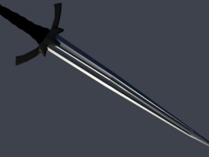 3d low-poly lord of the rings nazgul sword model 3D Модель