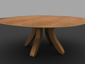 simple modern wooden 3d table 3D Model