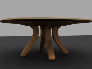 simple modern wooden 3d table 3D Модель