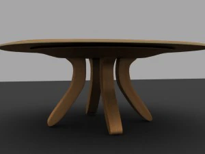 simple modern wooden 3d table 3D Model
