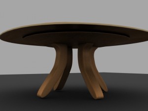 simple modern wooden 3d table 3D Модель