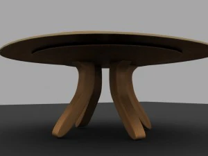 simple modern wooden 3d table 3D Model