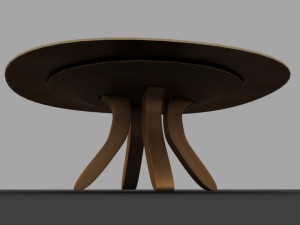 simple modern wooden 3d table 3D Модель