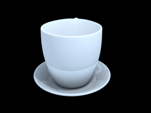 plate with ceramic cup 3D Model