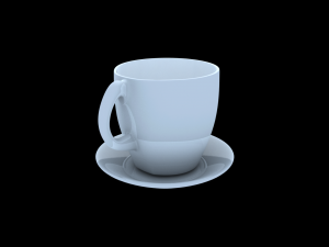 plate with ceramic cup 3D मॉडल