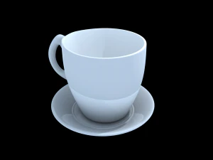 plate with ceramic cup 3D Model