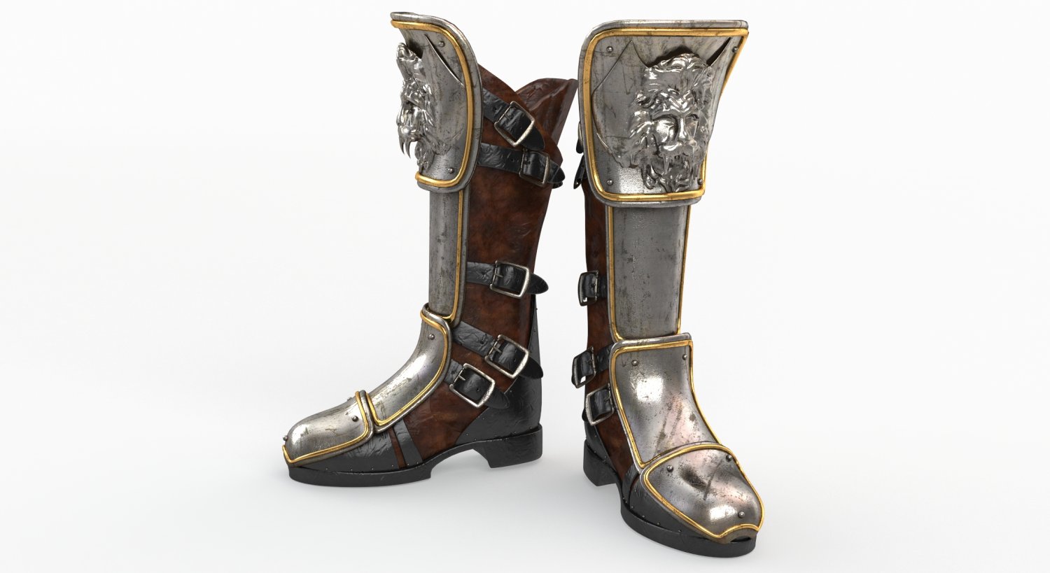 Armor Boot 3D Model in Armor 3DExport