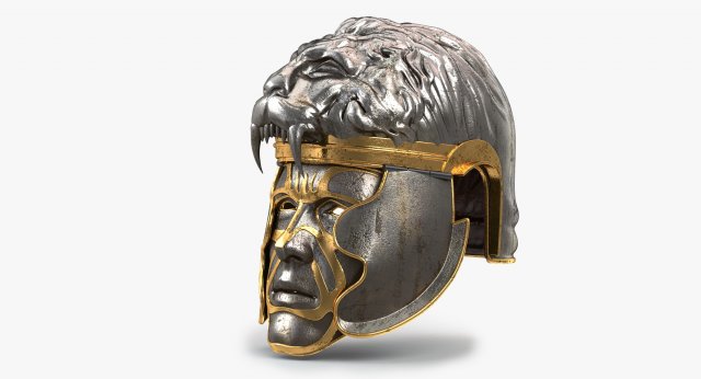 medieval lion helmet 3D Модель .c4d .max .obj .3ds .fbx .stl .blend 