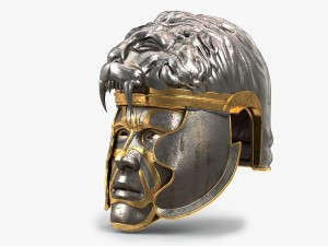 medieval lion helmet 3Dモデル