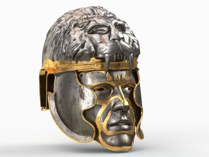medieval lion helmet 3D Модель