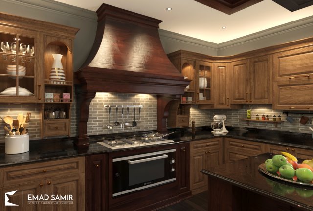em classic kitchen 3D Model .c4d .max .obj .3ds .fbx .stl .blend 