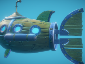 Steampunk fish submarine 3D Model