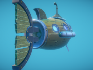 Steampunk fish submarine 3D Model
