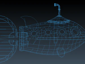 Steampunk fish submarine 3D Model