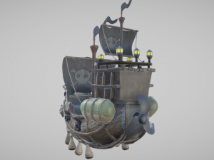 3d flying pirate ship 3D Модель