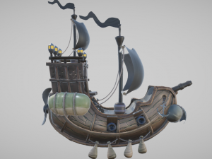 3d flying pirate ship 3D Модель