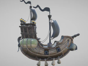 3d flying pirate ship 3D Model