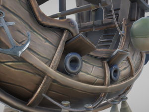 3d flying pirate ship 3D Модель
