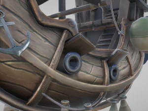 3d flying pirate ship 3D Model