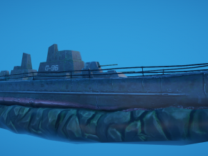3d battleship shipwreck 3D Model