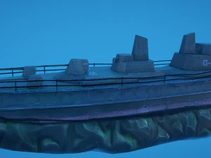 3d battleship shipwreck 3D Model