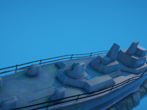 3d battleship shipwreck 3D Model