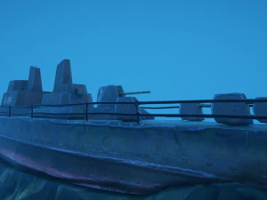 3d battleship shipwreck 3D Model