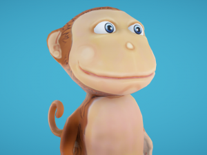 Monkey hand-painted 3D Model