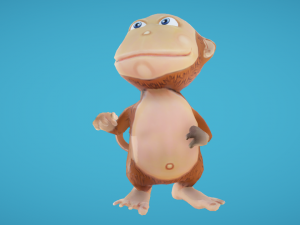 Monkey hand-painted 3D Model
