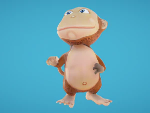 Monkey hand-painted 3D Model