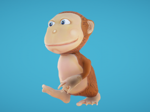 Monkey hand-painted 3D Model