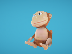 Monkey hand-painted 3D Model