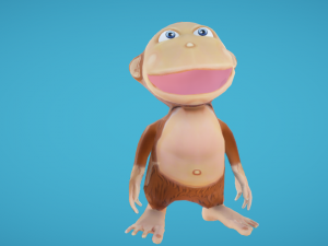 Monkey hand-painted 3D Model