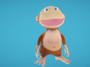 Monkey hand-painted 3D Model