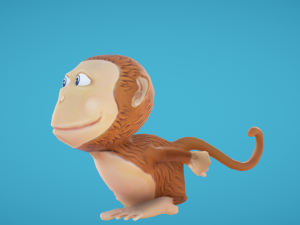 Monkey hand-painted 3D Model