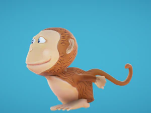 Monkey hand-painted 3D Model