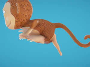 Monkey hand-painted 3D Model